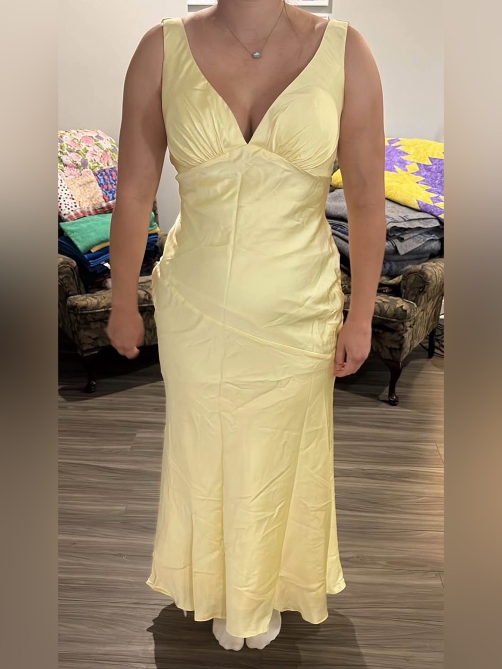 Pale Yellow Evening Gown
